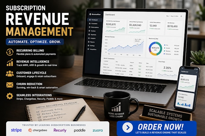 automate your subscription billing, revenue tracking, and customer lifecycle