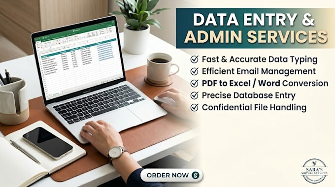 be your expert data entry and virtual assistant
