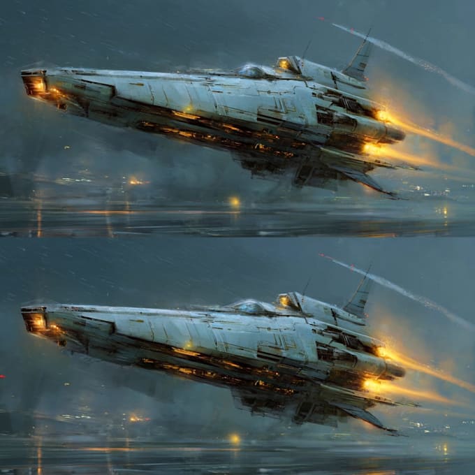 create spaceship concept art for you
