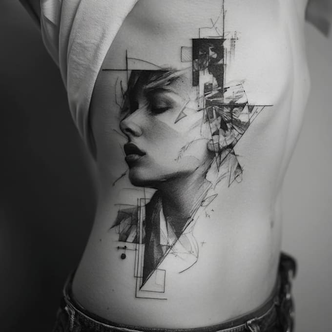 custom an abstract black tattoo design