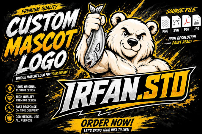 create custom mascot logo illustratration