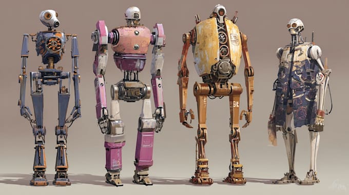 design sci fi mecha and robot concept art