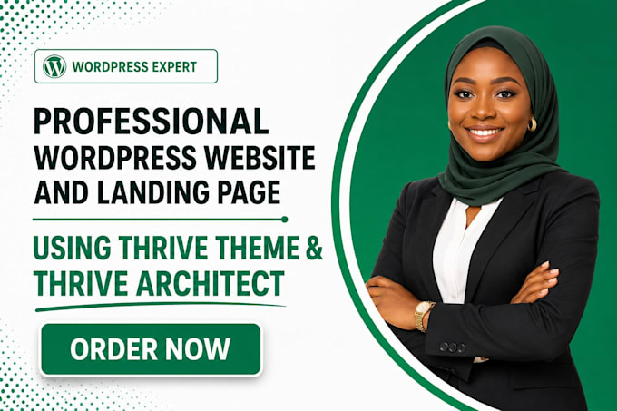 create wordpress website or landing page with thrive theme and thrive architect