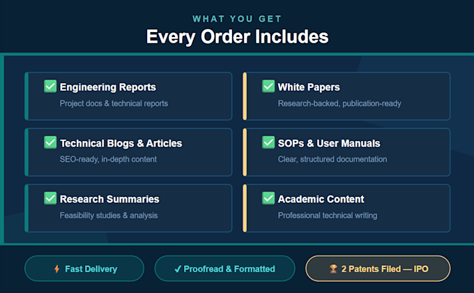 write technical reports, white papers and guides