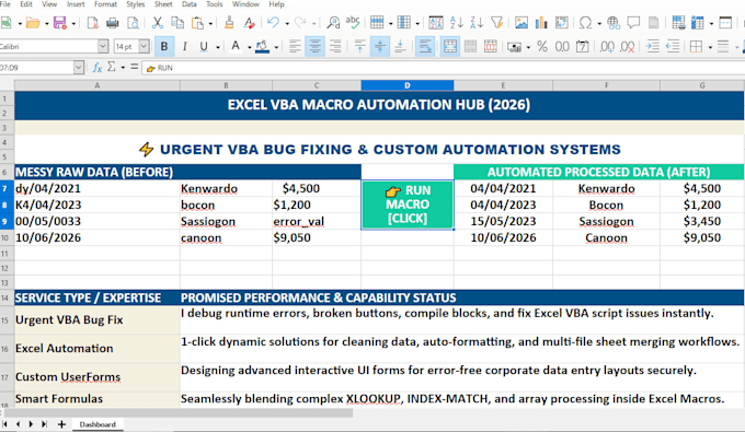 fix excel vba macro errors and automate tasks urgently