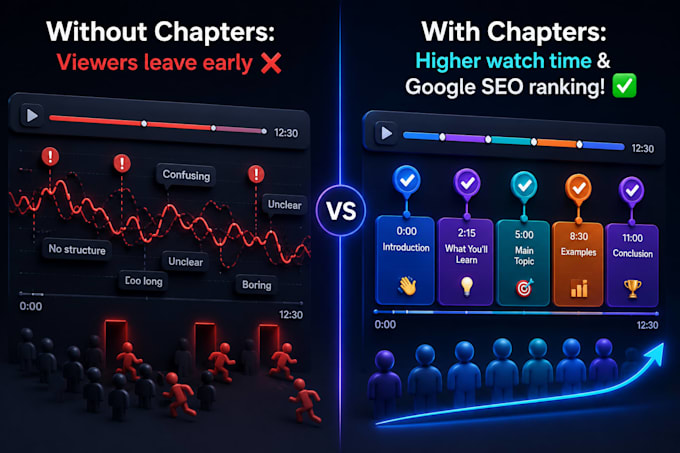 create SEO optimized youtube chapters and video timestamps