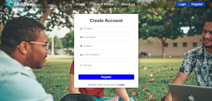 create modern responsive frontend website