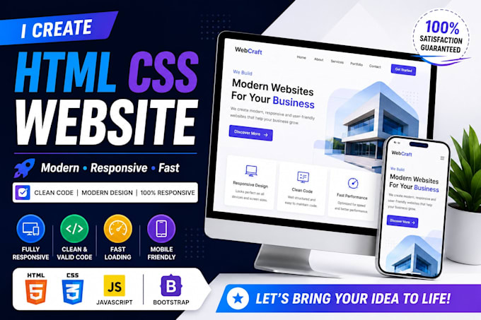 build a modern responsive website using HTML CSS javascript