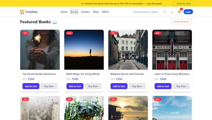 build a modern responsive react vite ecommerce website