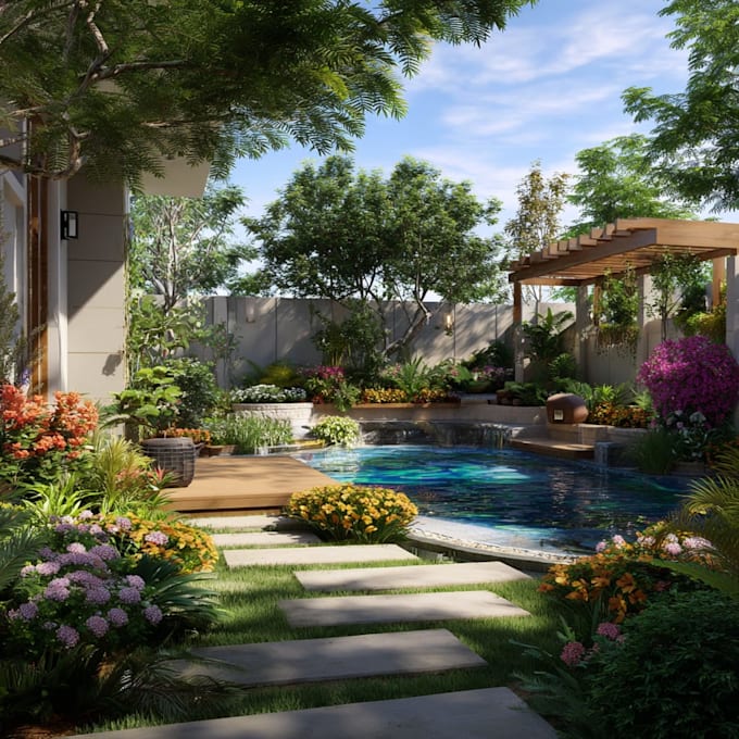do landscape design, garden design, backyard, swimming