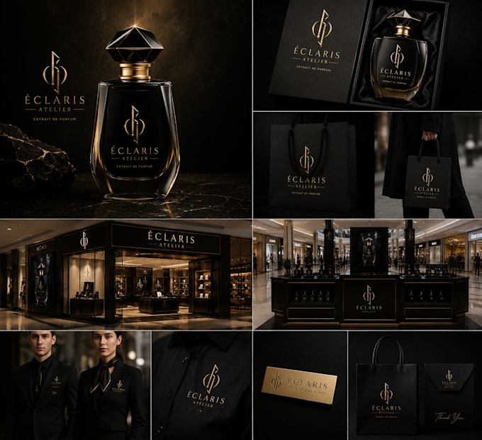 create luxury perfume brand identity and packaging design