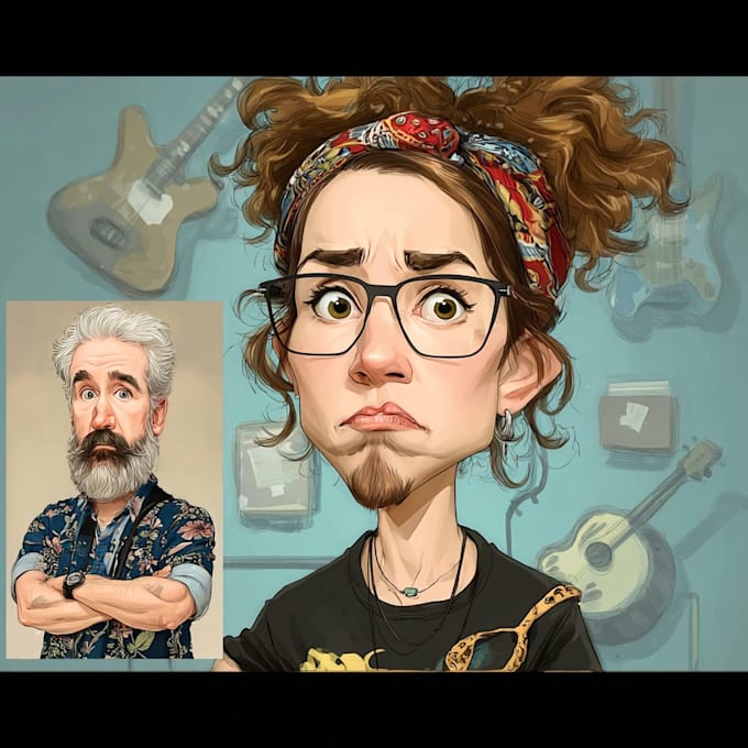 digital portraits and fun caricatures