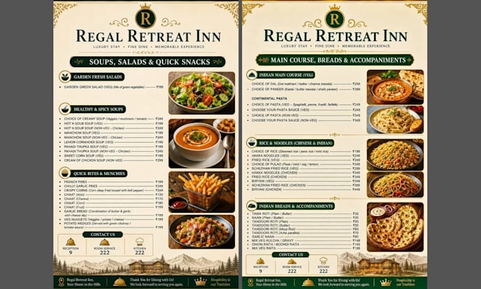 design professional ms word restaurant menus
