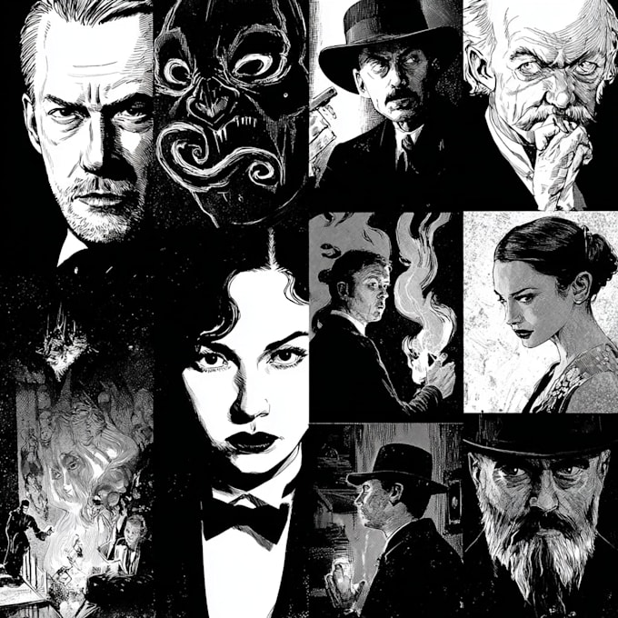 draw noir, horror and dark comic book art and illustrations