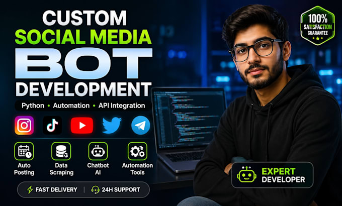 develop custom python social media automation bots