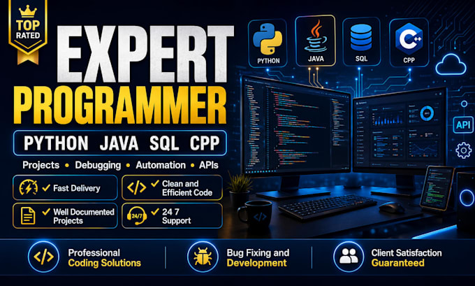 do python programming, java, cpp, and oop coding projects