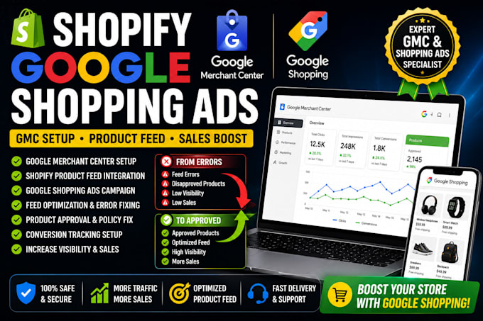 setup shopify google merchant center and shopping ads