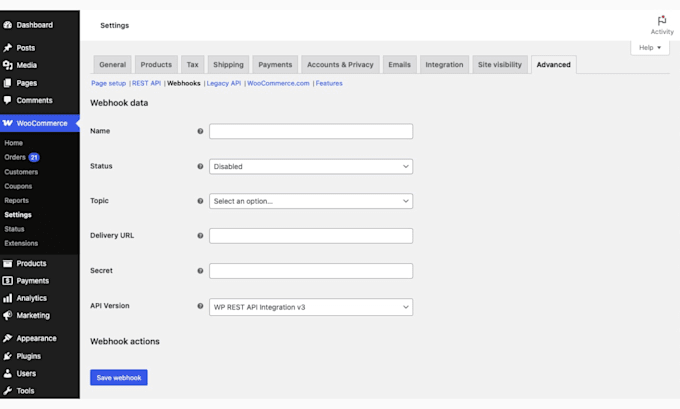 integrate external api with wordpress sites, woocommerce api and fix api issues