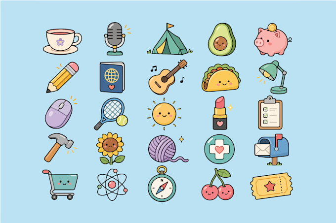 design modern flat icons for apps, websites and brands