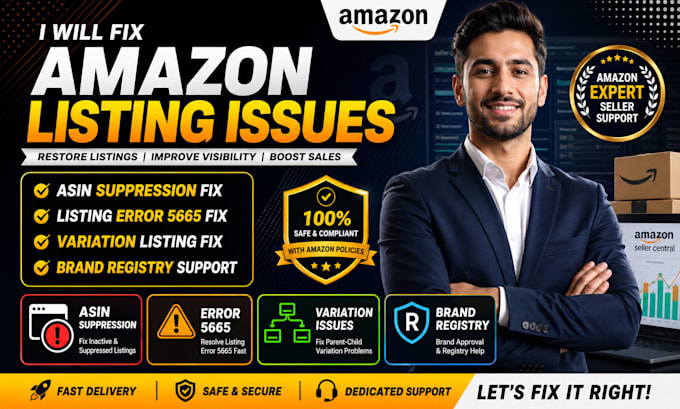 fix amazon asin suppression listing error 5665 variation brand registry issues