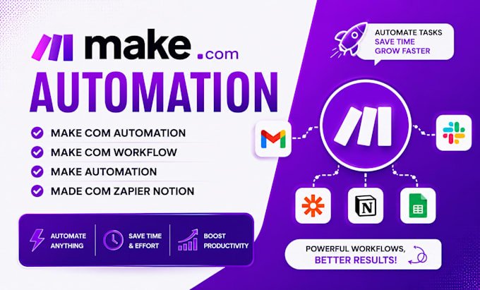 make com automation, make com workflow, make automation, made com zapier notion