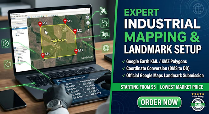 create google maps, earth location idustrial landmarks