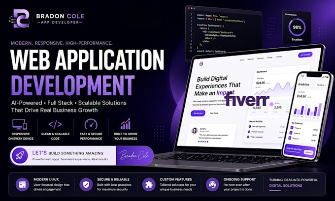 develop a full stack web application, saas and pwa for your business