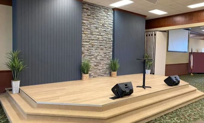 do church design elevation 3d rendering interior and exterior design