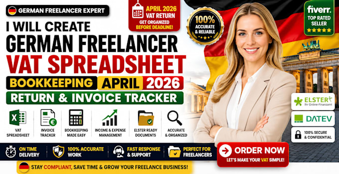 do german freelancer vat bookkeeping april 2026 invoice tracker tax spreadsheet
