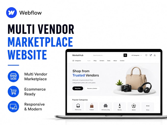 multi vendor ecommerce marketplace website webflow multi vendor website