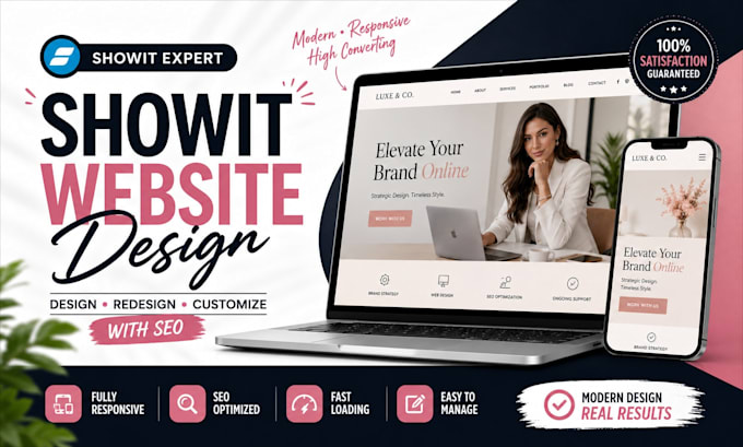 design premium showit website template redesign showit website seo optimization