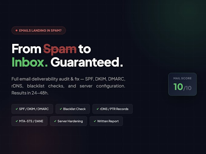 fix your email deliverability, audit and configuration