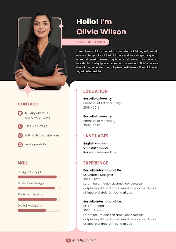 write an ats compliant resume and professional CV layout