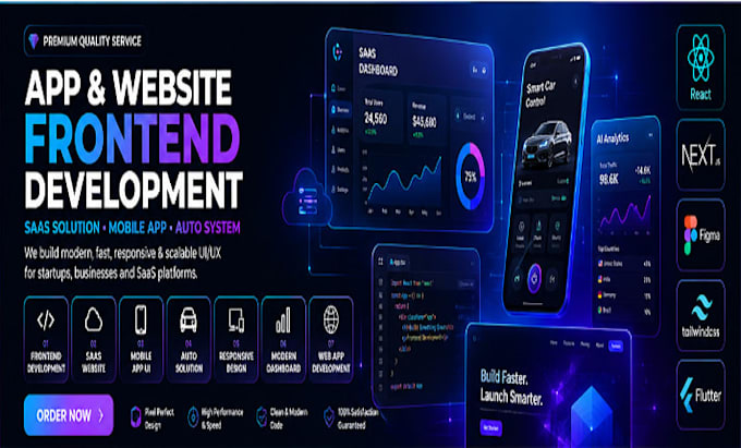 do app website frontend development, app solution, saas website creation, auto