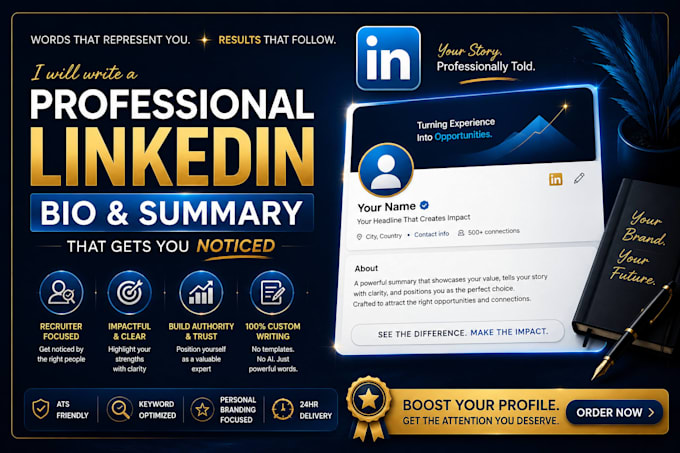 write a professional linkedin bio and summary that gets you noticed