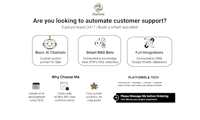 make a professional ai chatbot for your business