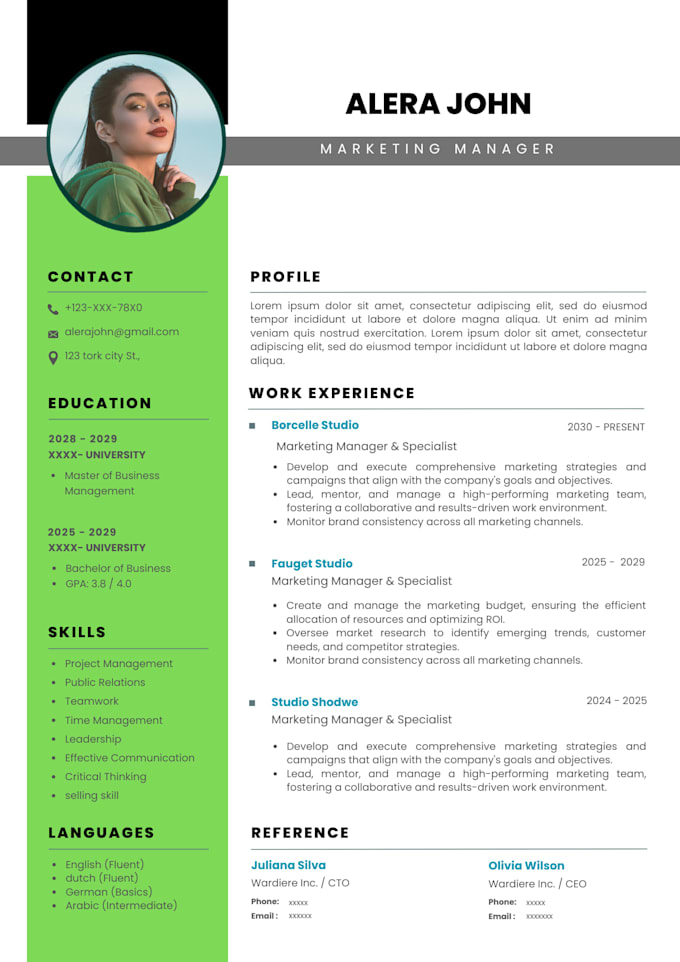 create ats friendly resume and CV