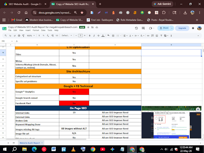 provide complete website audit report for your site