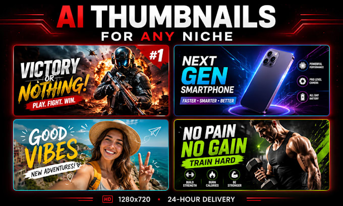 create ai youtube thumbnail design in 24 hours