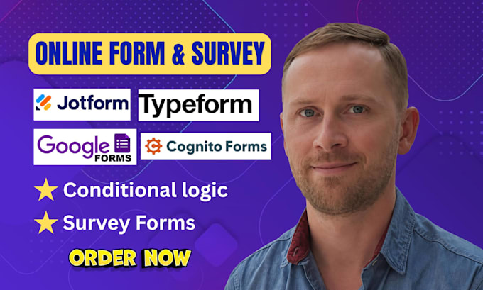 create jotform, google forms, typeform and survey form
