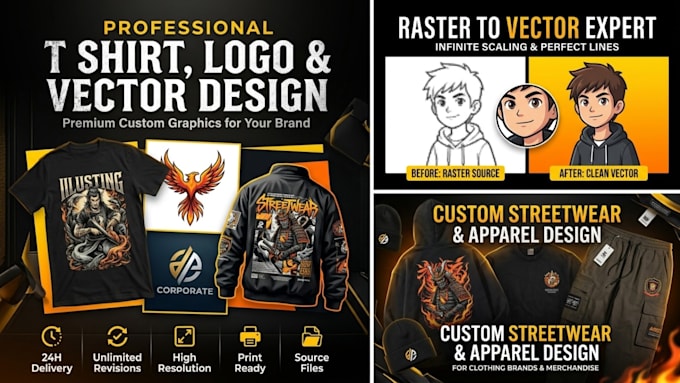 design custom t shirt logo and vector illustration