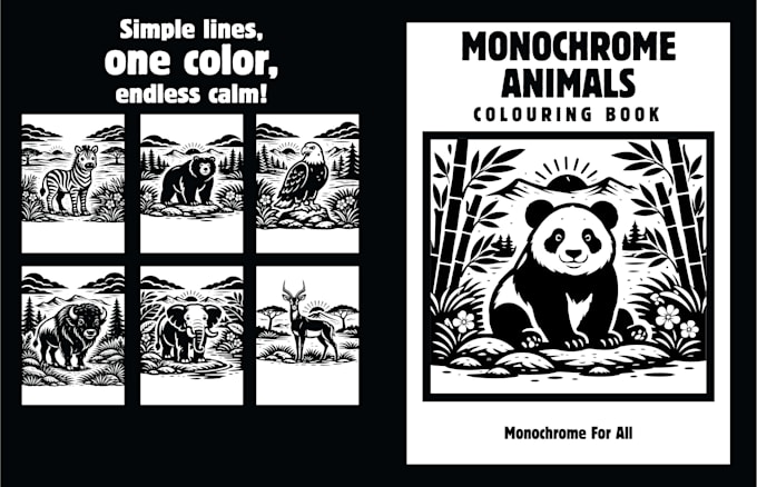create I will create custom monochrome coloring pages in any niche