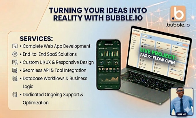 be your bubbleio developer to build bubbleio web app, bubble saas and bubble mvp