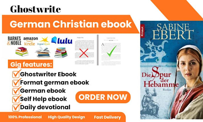 ghostwrite german christian ebook, format daily devotional, self help memoir
