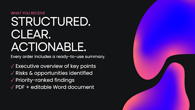 analyze your documents and write a clear executive summary