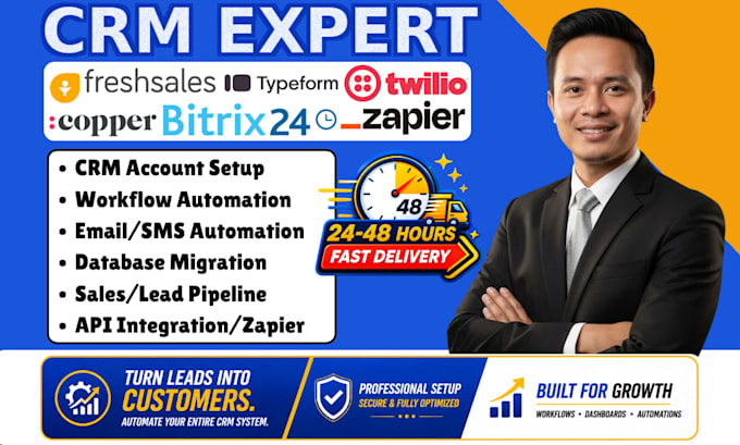 bitrix24 freshsales copper crm workflows typeform automation zapier integration