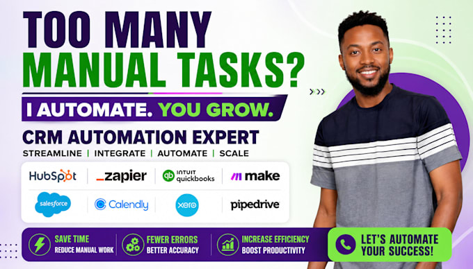 integrate hubspot zapier quickbooks make salesforce calendly xero pipedrive CRM