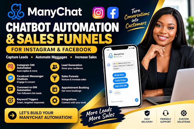 build manychat chatbot automation for instagram and facebook