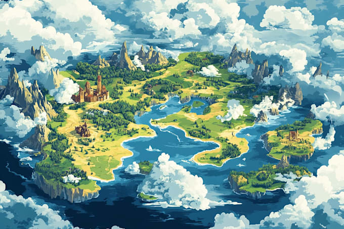 illustrate a custom vector map, campground site