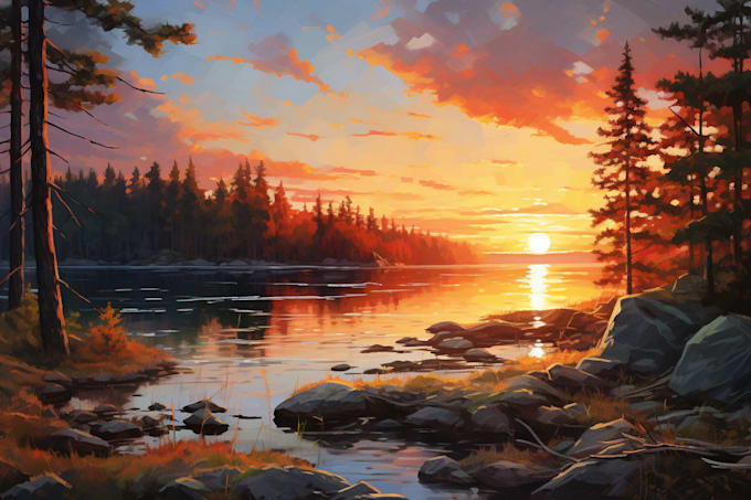 landscape with oil paints